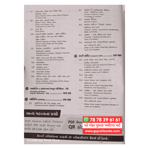 Hisabnish Peta Hisabnish And Sub Accountant Sub Auditor gujarati book index 2